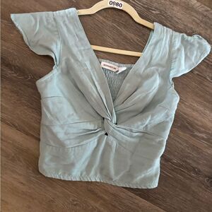 Midnight Sky Knot Front Top cropped Sz S/Med